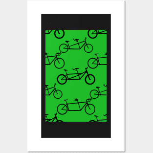 Tandem types pattern - black on green Posters and Art
